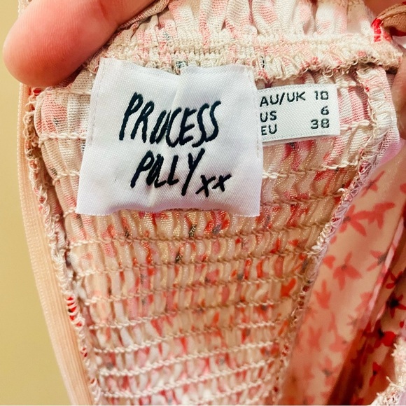 Princess Polly Floral Red Dress Size 6 - Picture 4 of 8